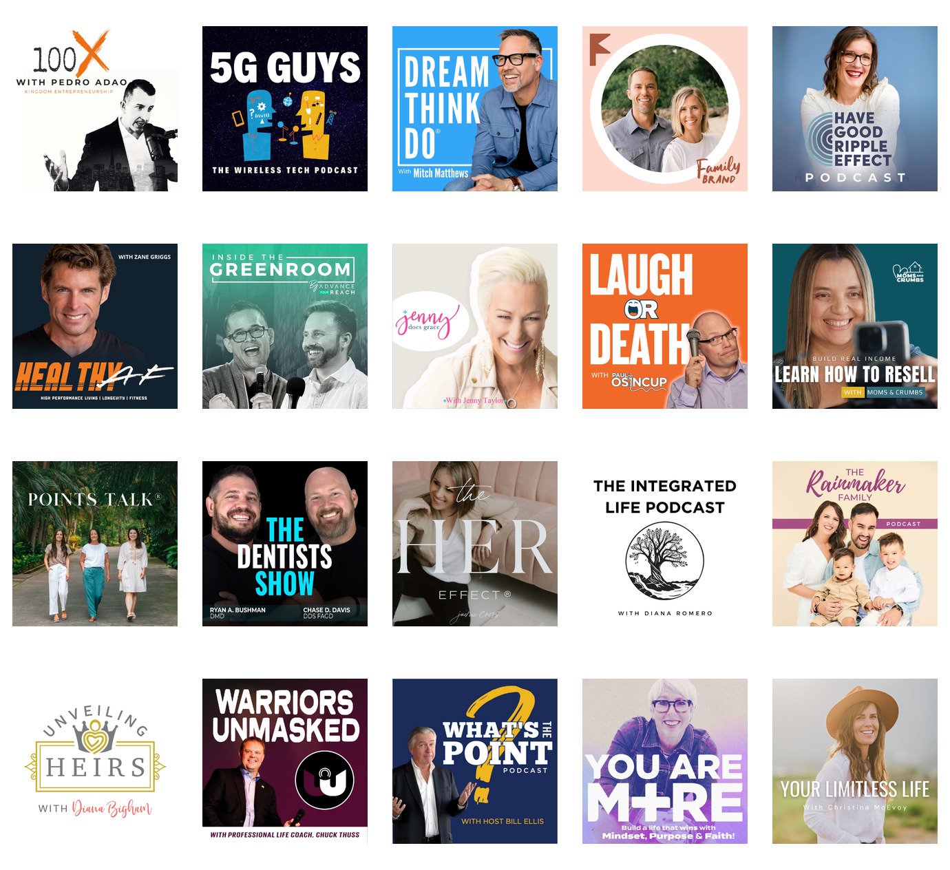 Podcast artwork from creators supported by The Creative Podcast Company